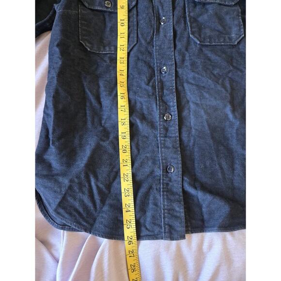 Woolrich Womens Vintage Corduroy Button Shirt Size 10 Shacket Jacket Dark Blue - Picture 8 of 11